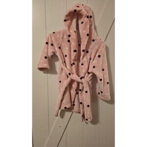 Unbranded Toddler Pink Polka Dot Bath Robe Girls SIZE S 7/8